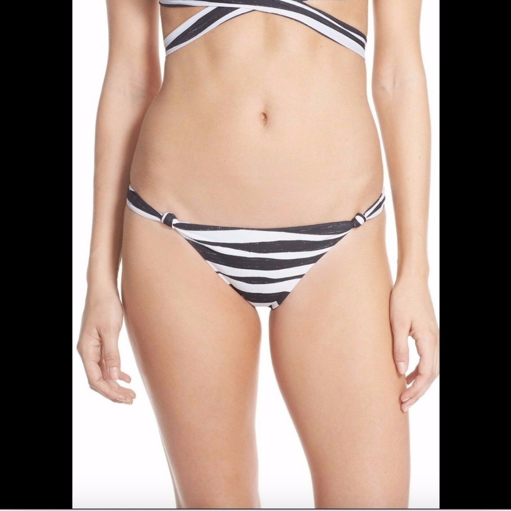 NWT $99‎ ' VIX Anita' Hipster Bikini Bottoms Stripe Black Anita [ SZ Large ]